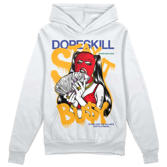 Jordan 1 Mid GS 'Six Championships DopeSkill Hoodie Sweatshirt Stay It Busy Graphic Streetwear - White