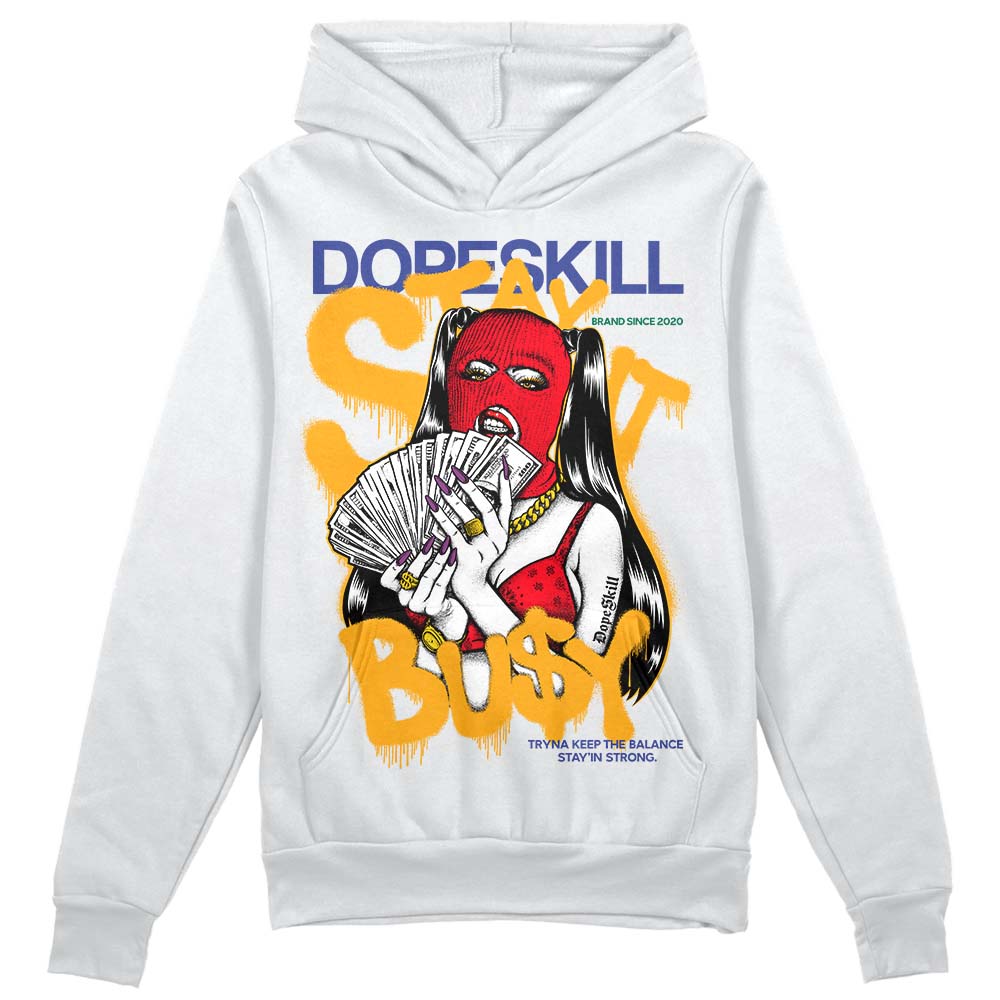 Jordan 1 Mid GS 'Six Championships DopeSkill Hoodie Sweatshirt Stay It Busy Graphic Streetwear - White