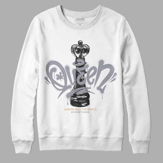 Jordan 4 Retro Frozen Moments DopeSkill Sweatshirt Queen Chess Graphic Streetwear - White 