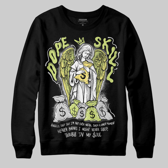 Jordan 4 GS “Light Lemon Twist” DopeSkill Sweatshirt Angels Graphic Streetwear - Black