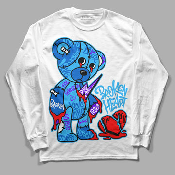 Jordan 1 High Retro OG “University Blue” DopeSkill Long Sleeve T-Shirt Broken Heart Graphic Streetwear - White