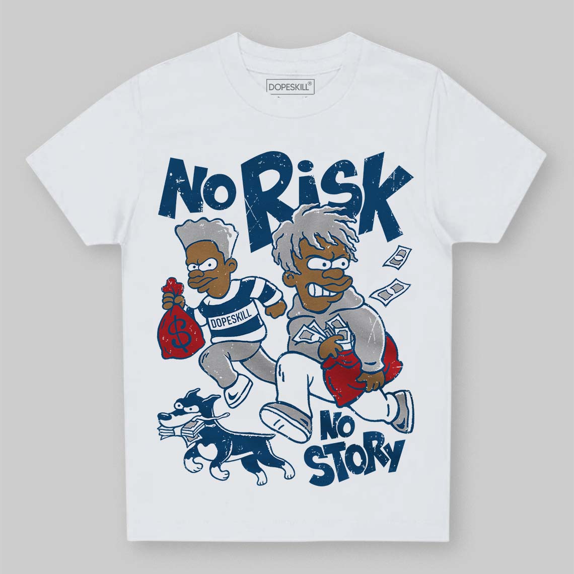 Jordan 12 Retro French Blue (2025) DopeSkill Toddler Kids T-shirt No Risk No Story Graphic Streetwear