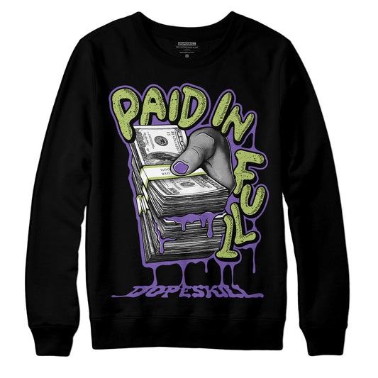 Jordan 4 Canyon Purple DopeSkill Sweatshirt Paid In Full Graphic Streetwear - Black 