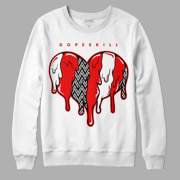 Jordan 12 “Cherry” DopeSkill Sweatshirt Slime Drip Heart Graphic Streetwear - White 