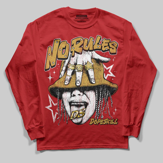 Red Sneakers DopeSkill Long Sleeve T-Shirt No Rules Graphic Streetwear - Red