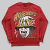 Red Sneakers DopeSkill Long Sleeve T-Shirt No Rules Graphic Streetwear - Red