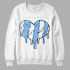 Jordan 9 Powder Blue DopeSkill Sweatshirt Slime Drip Heart Graphic Streetwear - White