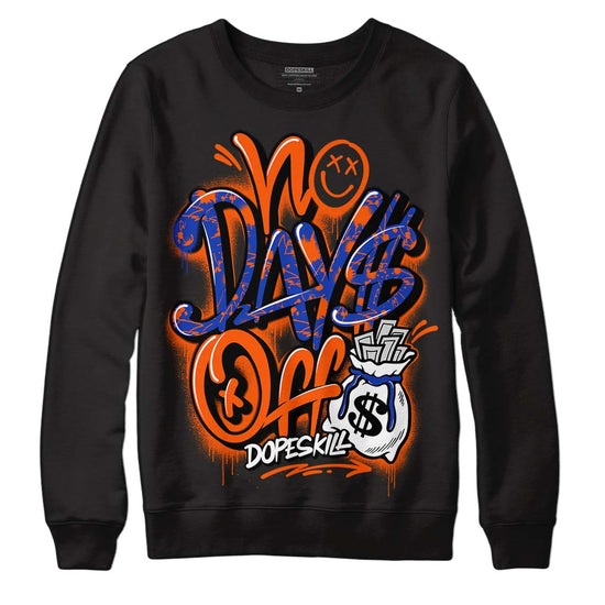 Dunk Low Futura Orange Blaze DopeSkill Sweatshirt No Days Off Graphic Streetwear - Black