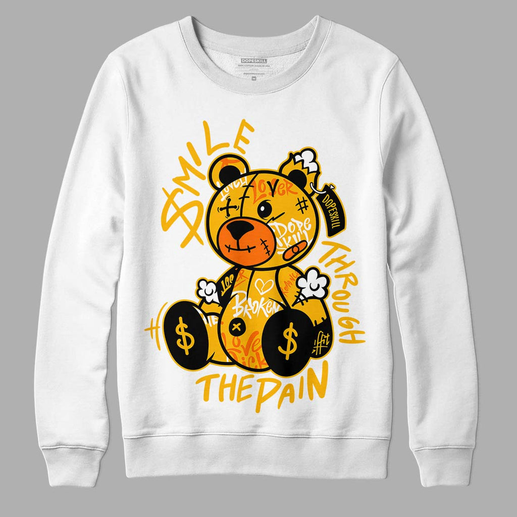 Jordan 13 Del Sol DopeSkill Sweatshirt Smile Through The Pain Graphic Streetwear - White 