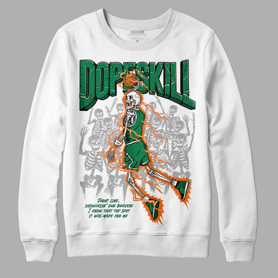 Green Sneakers DopeSkill Sweatshirt Thunder Dunk Graphic Streetwear - White 