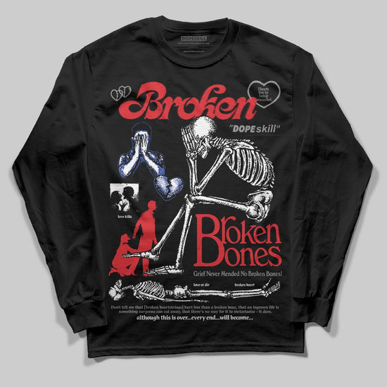 Jordan 3 “Seoul 2.0” DopeSkill Long Sleeve T-Shirt Broken Bones Graphic Streetwear - black