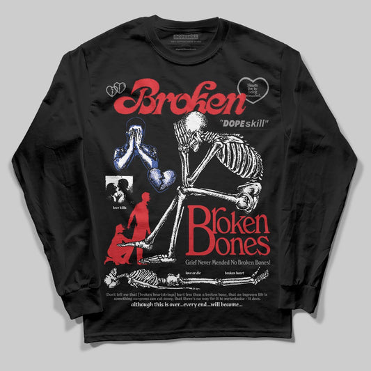 Jordan 3 “Seoul 2.0” DopeSkill Long Sleeve T-Shirt Broken Bones Graphic Streetwear - black