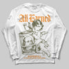 Olive Sneakers DopeSkill Long Sleeve T-Shirt All Earned Graphic Streetwear - White