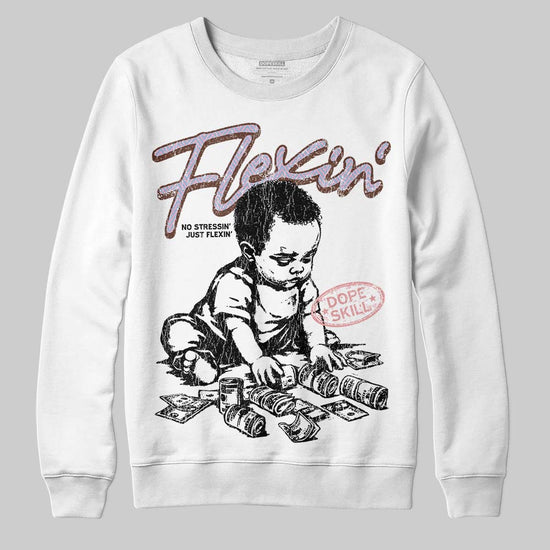 Harris Tweed x Dunk Low Denim Turquoise and Baroque Brown DopeSkill Sweatshirt Flexin' Graphic Streetwear - White