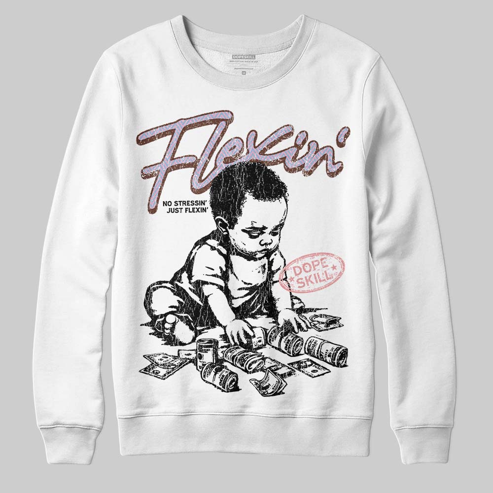 Harris Tweed x Dunk Low Denim Turquoise and Baroque Brown DopeSkill Sweatshirt Flexin' Graphic Streetwear - White