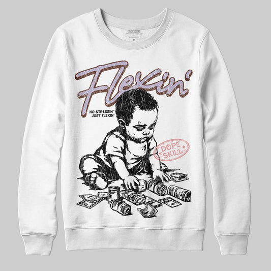 Harris Tweed x Dunk Low Denim Turquoise and Baroque Brown DopeSkill Sweatshirt Flexin' Graphic Streetwear - White