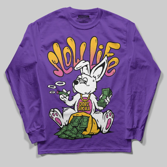 PURPLE Sneakers DopeSkill Long Sleeve T-Shirt Slow Life Graphic Streetwear  - Purple