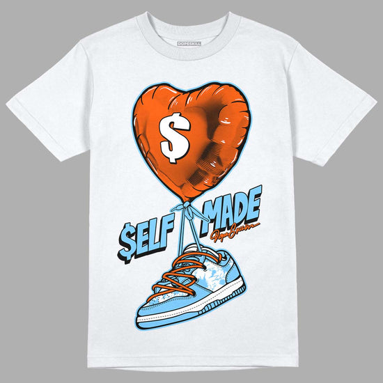 Dunk Low Futura University Blue DopeSkill T-Shirt Self Made Graphic Streetwear - White