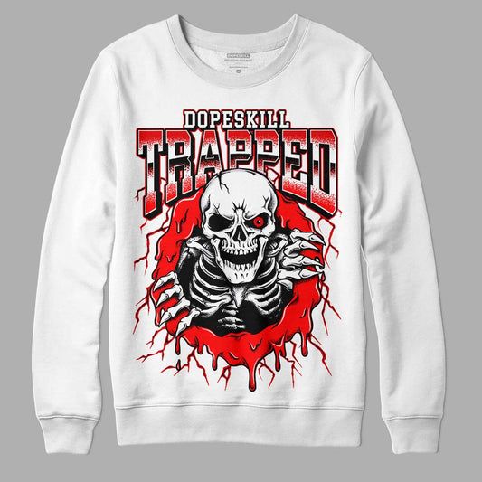 Jordan 1 Retro High OG "Satin Bred" DopeSkill Sweatshirt Trapped Halloween Graphic Streetwear - White