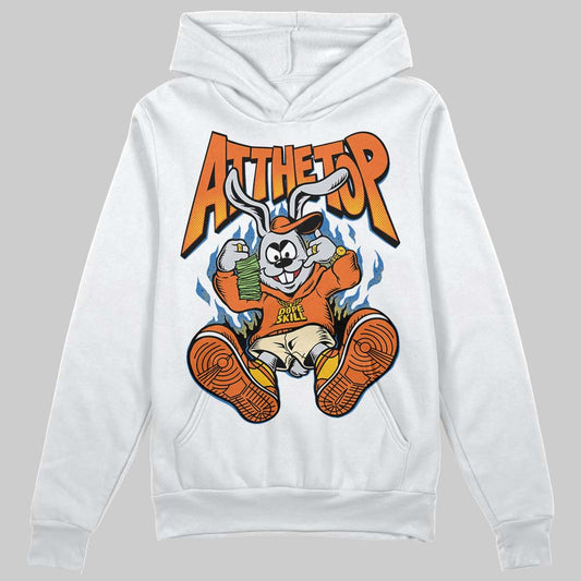 Orange, Black and White Sneakers DopeSkill Hoodie Sweatshirt At The Top Graphic Streetwear - White 