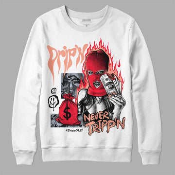 DJ Khaled x Jordan 5 Retro ‘Crimson Bliss’ DopeSkill Sweatshirt Drip'n Never Tripp'n Graphic Streetwear - White