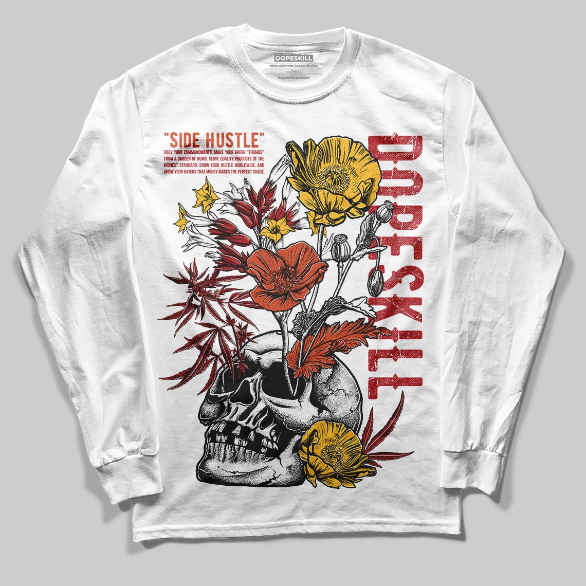 Nigel Sylvester x Air Jordan 4 ‘Brick by Brick’ DopeSkill Long Sleeve T-Shirt Side Hustle Graphic Streetwear - White