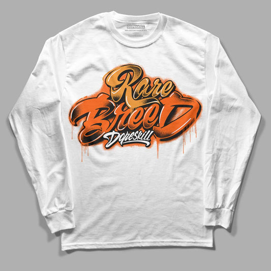 Jordan 12 Retro Brilliant Orange DopeSkill Long Sleeve T-Shirt Rare Breed Type Graphic Streetwear - White