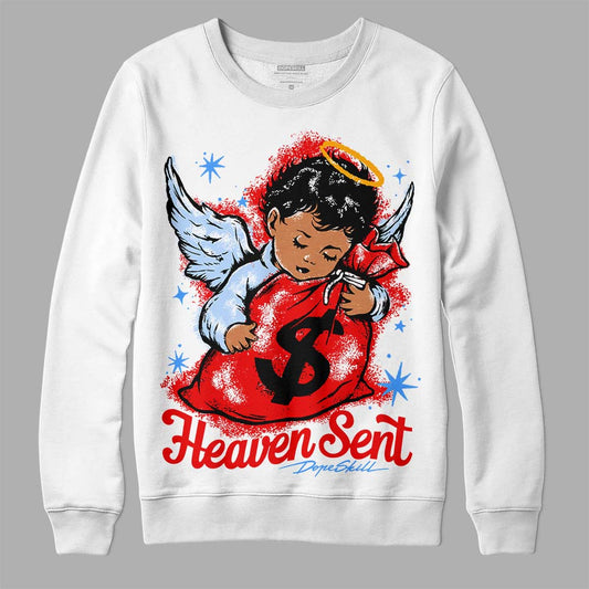 Jordan 11 Retro Cherry DopeSkill Sweatshirt Heaven Sent Graphic Streetwear - White