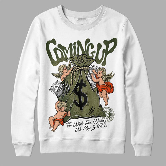 Olive Sneakers DopeSkill Sweatshirt Money Bag Coming Up Graphic Streetwear - White