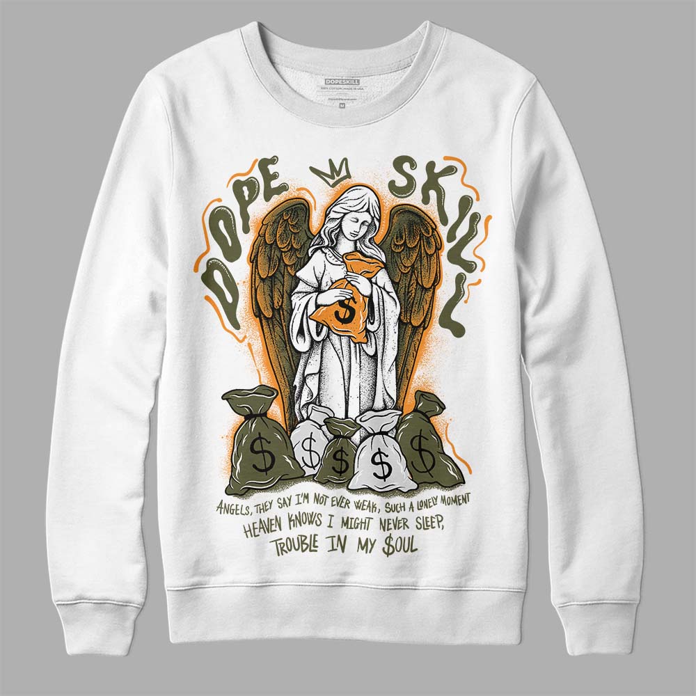 Jordan 5 “Olive” DopeSkill Sweatshirt Angels Graphic Streetwear - Black 