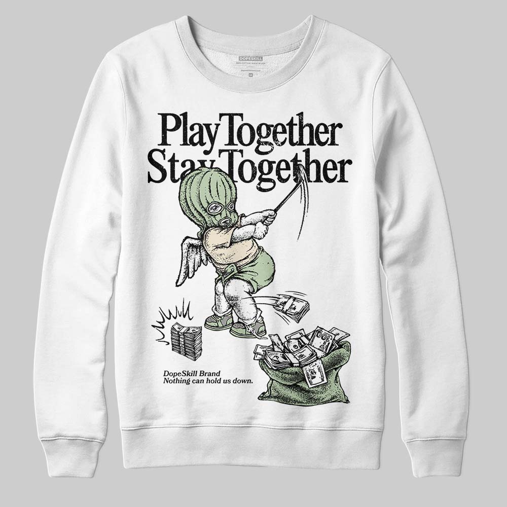 Jordan 4 WMNS “Seafoam” (2025) DopeSkill Sweatshirt Play together, Stay together Graphic Streetwear - White