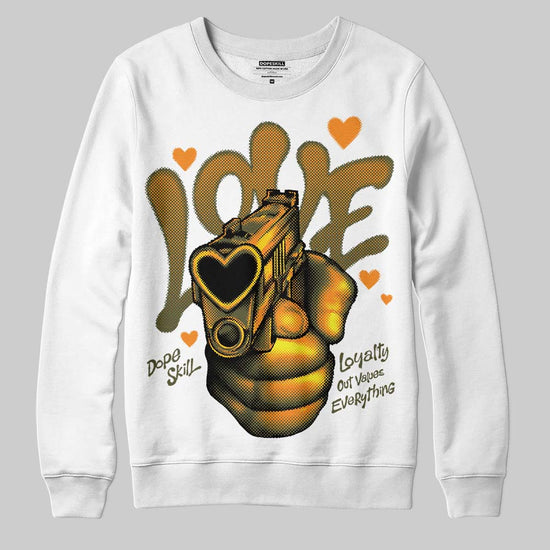 Olive Sneakers DopeSkill Sweatshirt Love Shot Graphic Streetwear - White