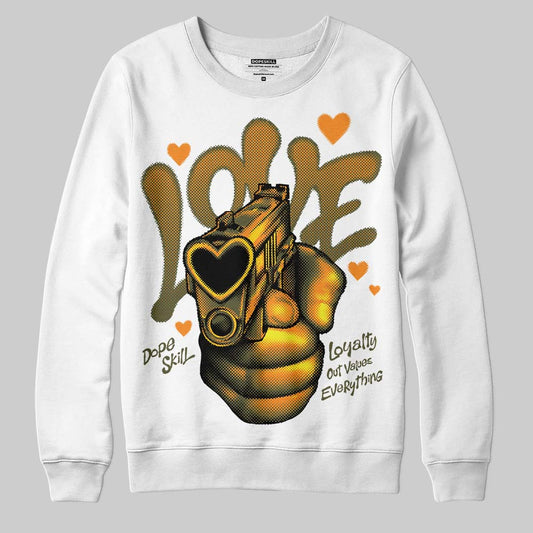 Olive Sneakers DopeSkill Sweatshirt Love Shot Graphic Streetwear - White