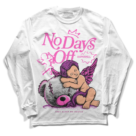 Jordan 4 GS “Hyper Violet” DopeSkill Long Sleeve T-Shirt New No Days Off Graphic Streetwear - White