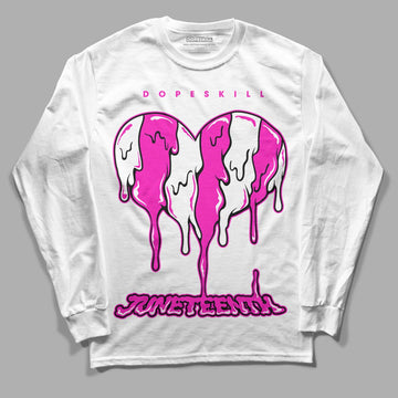 Dunk Low GS “Active Fuchsia” DopeSkill Long Sleeve T-Shirt Juneteenth Heart Graphic Streetwear - White