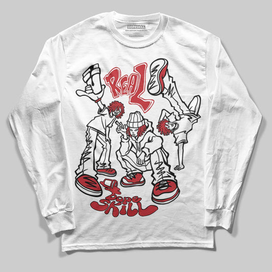 Jordan 4 “Flight Club” DopeSkill Long Sleeve T-Shirt Real Y2K Players Graphic Streetwear - WHite 