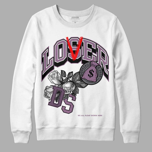 Jordan 2 “Mauve/Off-Noir” DopeSkill Sweatshirt Loser Lover Graphic Streetwear - White 