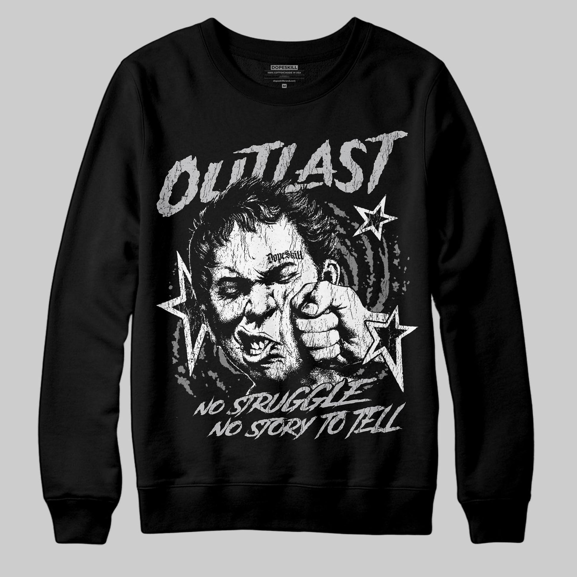 Grey Sneakers DopeSkill Sweatshirt Outlast Graphic Streetwear - black