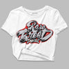 Jordan 2 Retro "Black Cement" DopeSkill Women's Crop Top Rare Breed Type Graphic Streetwear - White