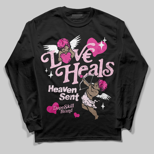 Dunk Low GS 'Triple Pink' DopeSkill Long Sleeve T-Shirt New Love Heals Graphic Streetwear - Black