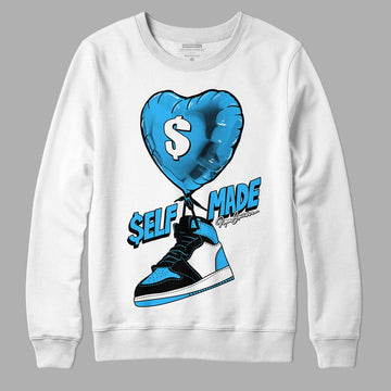 Jordan 1 High Retro OG “University Blue” DopeSkill Sweatshirt Self Made Graphic Streetwear - White