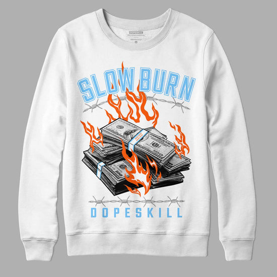 Dunk Low Futura University Blue DopeSkill Sweatshirt Slow Burn Graphic Streetwear - White