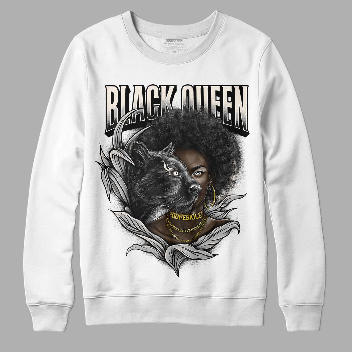 Jordan 3 “Off Noir” DopeSkill Sweatshirt New Black Queen Graphic Streetwear - White 