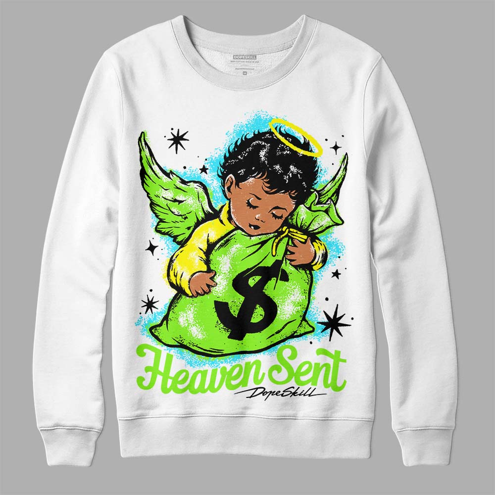 Neon Green Sneakers DopeSkill Sweatshirt Heaven Sent Graphic Streetwear - White