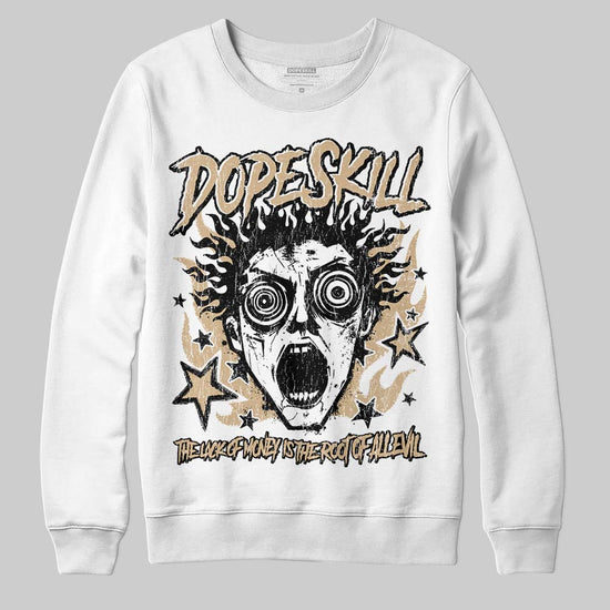 TAN Sneakers DopeSkill Sweatshirt Root of Evil Graphic Streetwear - White 