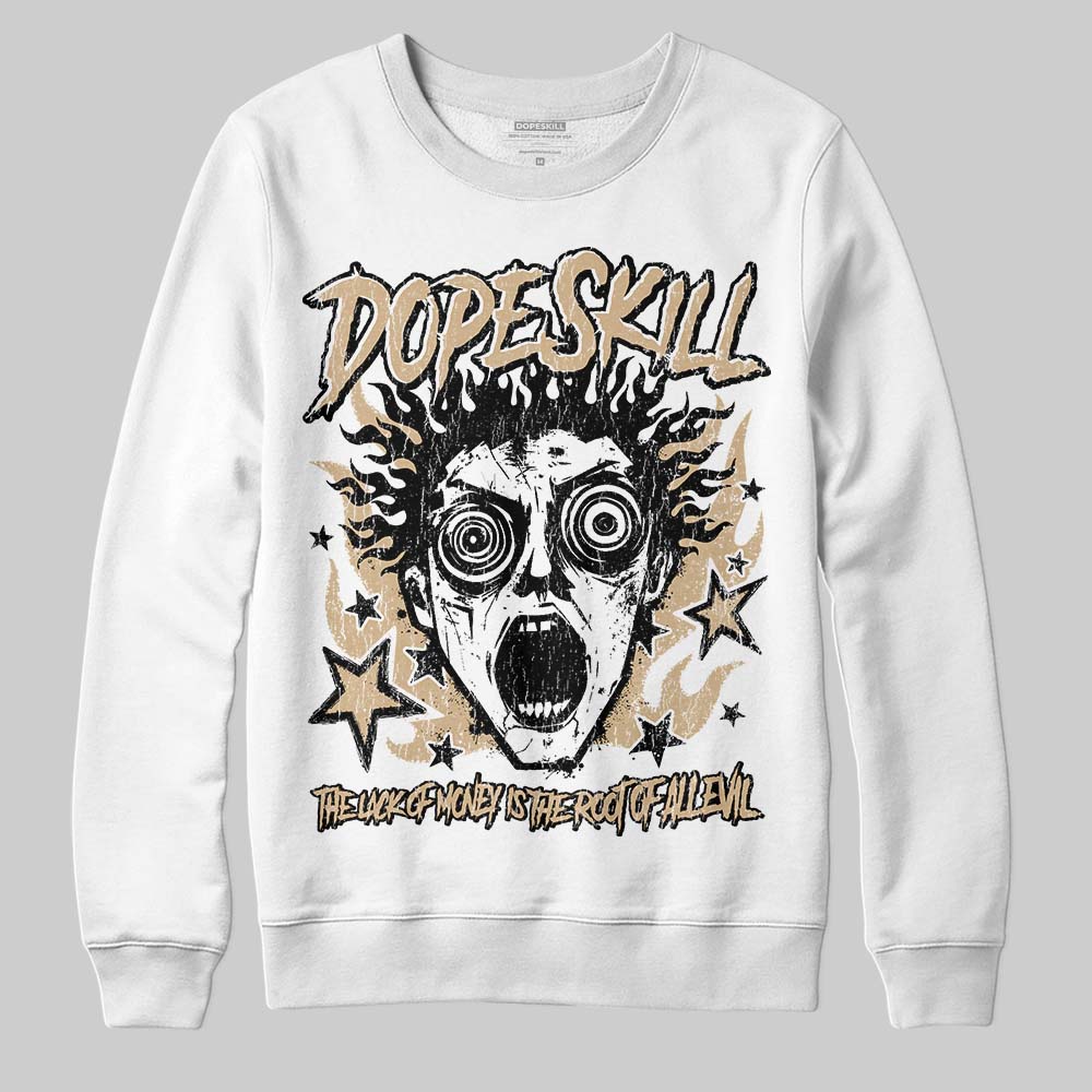 TAN Sneakers DopeSkill Sweatshirt Root of Evil Graphic Streetwear - White 