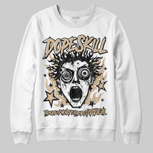 TAN Sneakers DopeSkill Sweatshirt Root of Evil Graphic Streetwear - White 