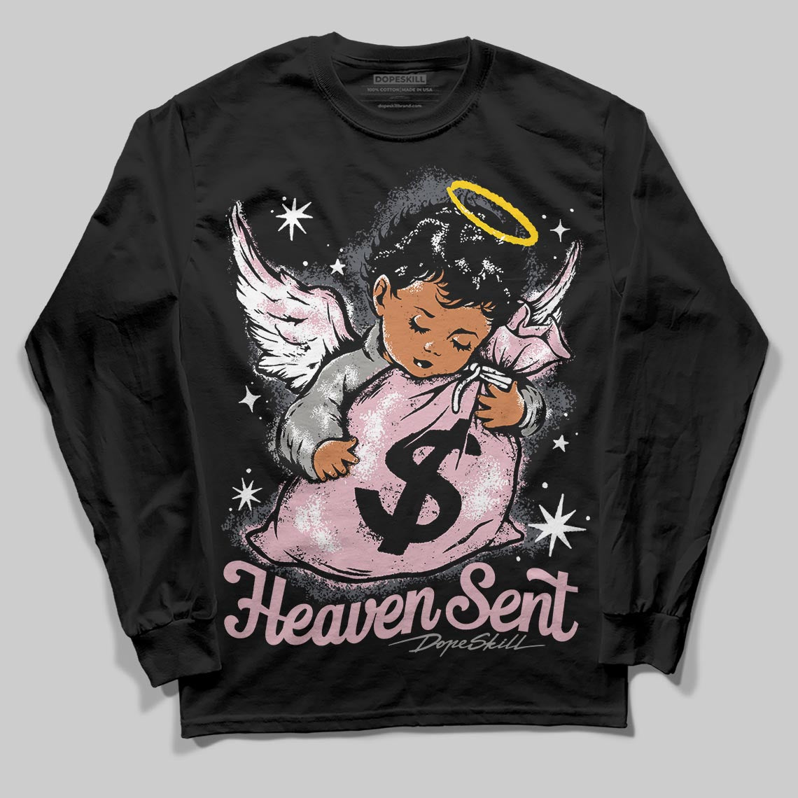 Air Max 95 OG “Pink Foam” DopeSkill Long Sleeve T-Shirt Heaven Sent Graphic Streetwear - Black
