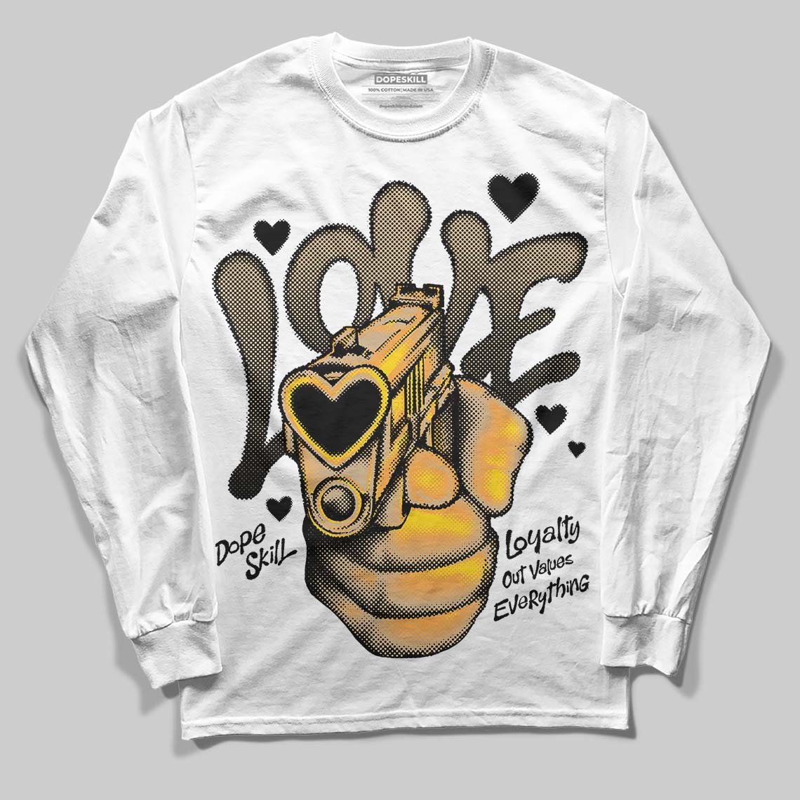 TAN Sneakers DopeSkill Long Sleeve T-Shirt Love Shot Graphic Streetwear - White