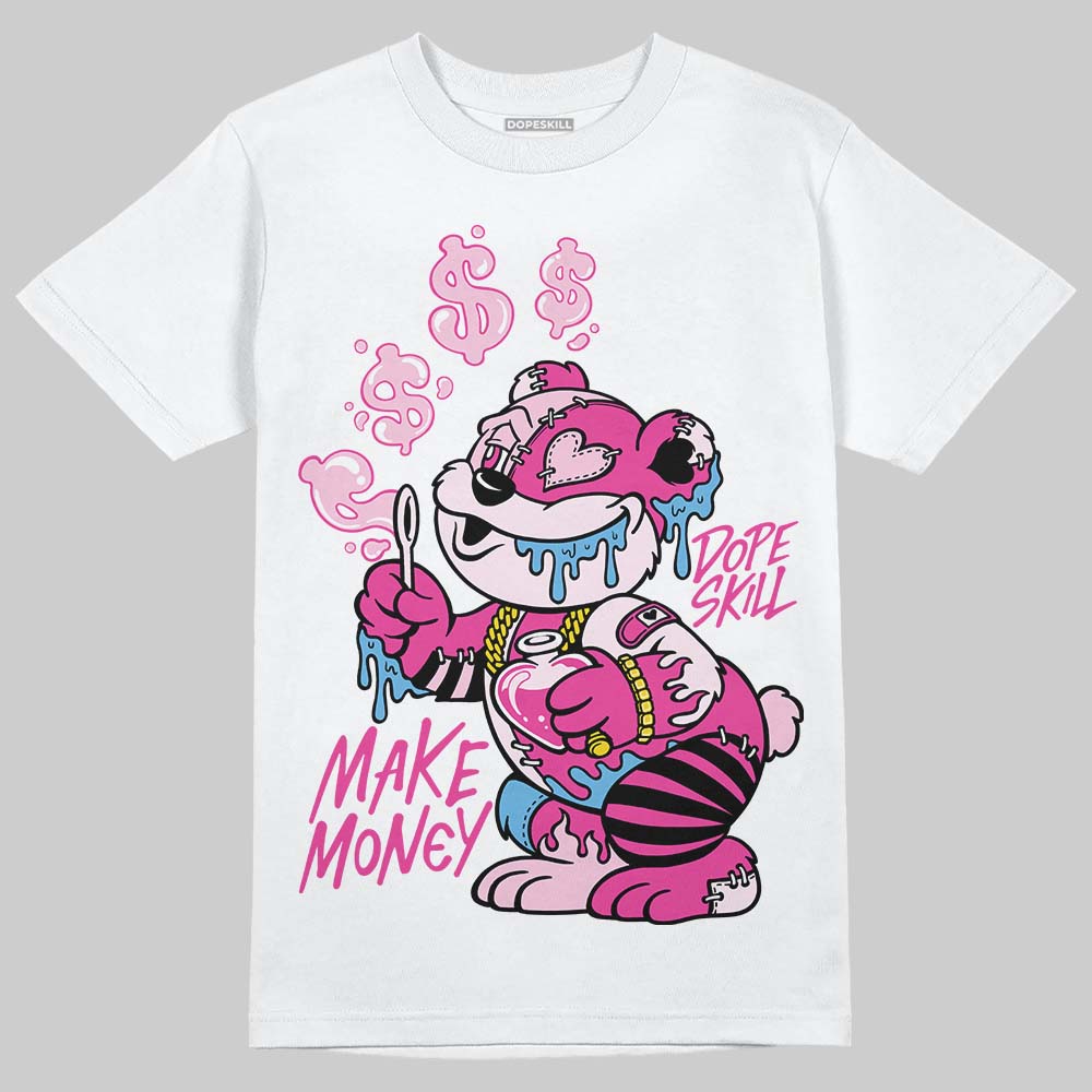 Pink Sneakers DopeSkill T-Shirt Make Money Graphic Streetwear - White 